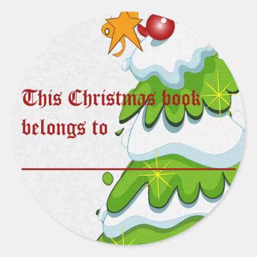 kerstboom ronde sticker (Voorkant)