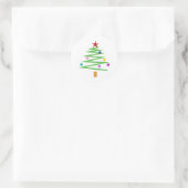 kerstboom ronde sticker (Tas)