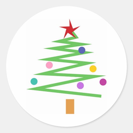 kerstboom ronde sticker (Voorkant)