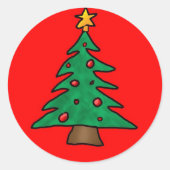 kerstboom ronde sticker (Voorkant)