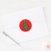 kerstboom ronde sticker (Envelop)