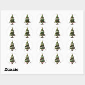 kerstboom ronde sticker (Vel)