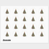kerstboom ronde sticker (Vel)