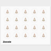 kerstboom ronde sticker (Vel)