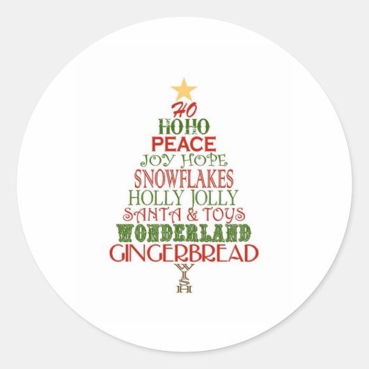 kerstboom ronde sticker (Voorkant)