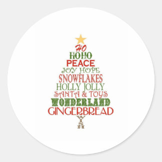 kerstboom ronde sticker