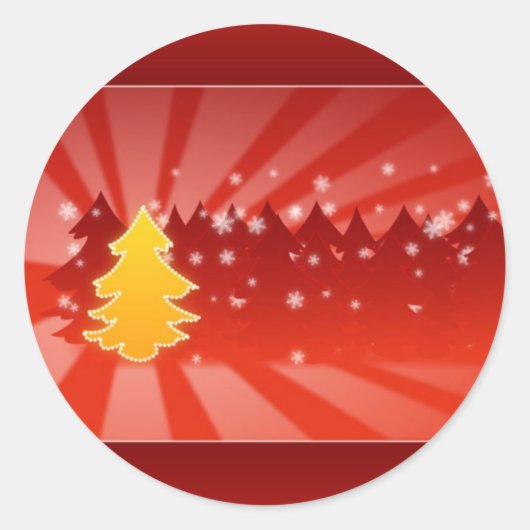 kerstboom ronde sticker (Voorkant)