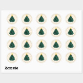 “Kerstboom Ronde Sticker | Gepersonaliseerd  (Vel)