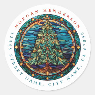 Kerstboom Ronde Stickers
