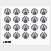 Kerstboom Ronde Stickers (Vel)