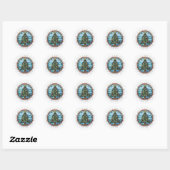 Kerstboom Ronde Stickers (Vel)