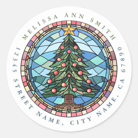 Kerstboom Ronde Stickers (Voorkant)