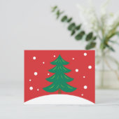 Kerstboom rood briefkaart (Staand voorkant)