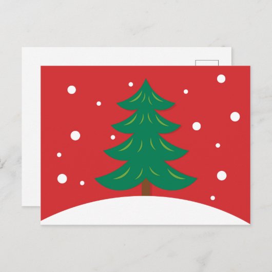 Kerstboom rood briefkaart (Voorkant / Achterkant)