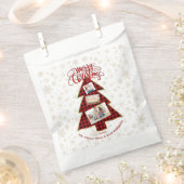 Kerstboom Rood Buffalo Goud Foto Prettig Kerstfees Bedankzakje (Geknipt)