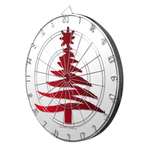 Kerstboom Rood Dartbord (Voorkant Rechts)