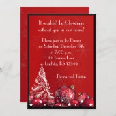 Kerstboom Rood diner Partij Uitnodiging (Voorkant / Achterkant)