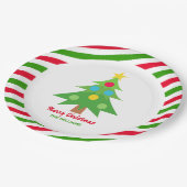 Kerstboom rood en groen feestdag papieren bordje (Gekanteld)