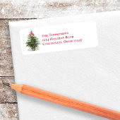 Kerstboom Rood en Groen Retouradres Etiket