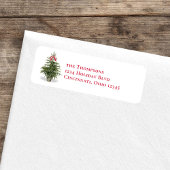 Kerstboom Rood en Groen Retouradres Etiket