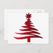 Kerstboom Rood Feestdagenkaart (Voorkant / Achterkant)