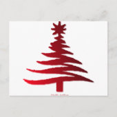 Kerstboom Rood Feestdagenkaart (Voorkant)