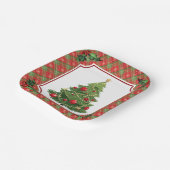 Kerstboom rood geplakt met Holly Papieren Bordje (Gebogen)