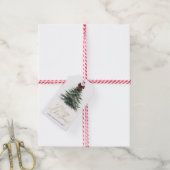 Kerstboom Rood Geruitte Strik Vakantie Cadeaulabel (Met Touw)
