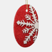 Kerstboom Rood Glitter Sneeuwvlok Decoratie (Rechts)