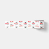 Kerstboom Rood Grijs Grosgrain Lint (Voorkant)