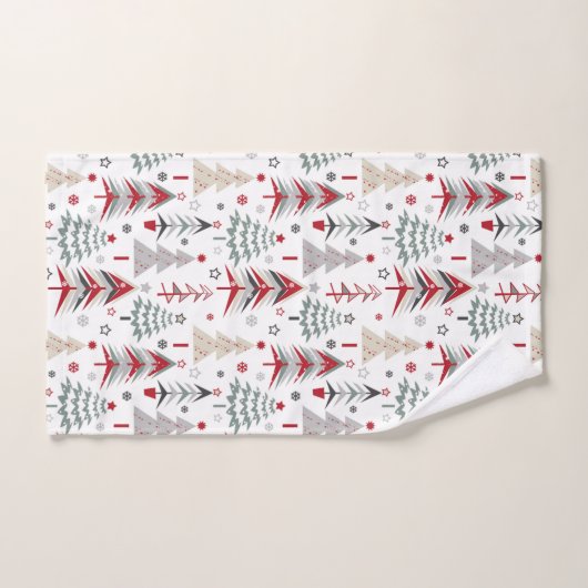 Kerstboom. Rood, groen Bad Handdoek (Handdoek)