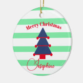 Kerstboom Rood Groen Blauw Modern Keramisch Ornament (Links)