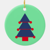 Kerstboom Rood Groen Blauw Modern Keramisch Ornament (Achterkant)
