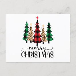 Kerstboom Rood Groen Buffalo Plaid Trendy Briefkaart