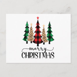 Kerstboom Rood Groen Buffalo Plaid Trendy Briefkaart