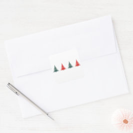 Kerstboom - rood groen ontwerp vierkante sticker