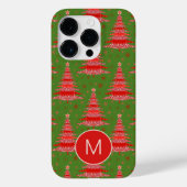 Kerstboom Rood Groen Patroon Monogram Case-Mate iPhone Case (Achterkant)