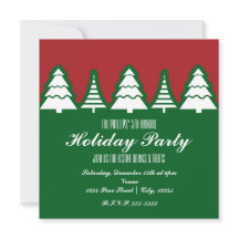 Kerstboom Rood & Groen Uitnodigingen