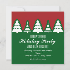 Kerstboom Rood & Groen Uitnodigingen