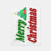 Kerstboom rood groene typografie fleece deken (Voorkant)