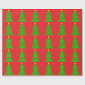 Kerstboom rood inpakpapier (Vlak)