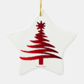 Kerstboom Rood Keramisch Ornament (Voorkant)