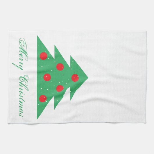 Kerstboom Rood Kerst Kerst Keuken Theedoek (Horizontaal)