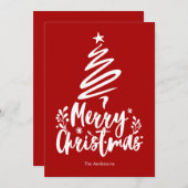 Kerstboom Rood Kerstkaart (Voorkant / Achterkant)