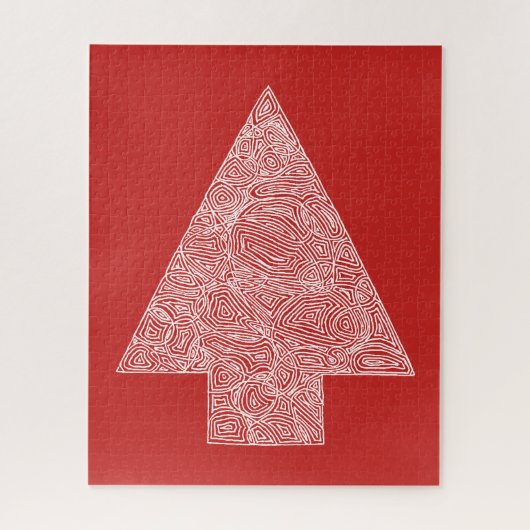 Kerstboom Rood Legpuzzel (Verticaal)