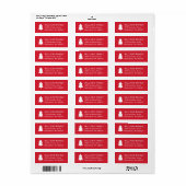 Kerstboom Rood Modern Holiday Return Address Etiket (Full Sheet)