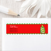 kerstboom rood op groen label (Insitu)