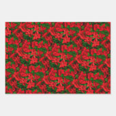 Kerstboom Rood Poinsettia Rood en groen Inpakpapier Vel (Voorkant 2)