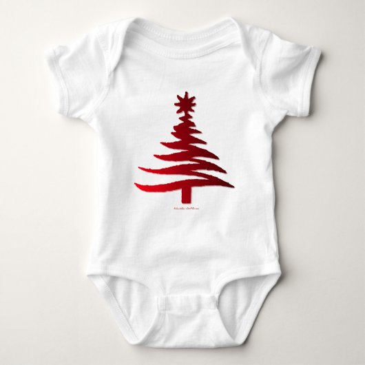 Kerstboom Rood Romper (Voorkant)