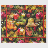 Kerstboom Rood Rood Rand Charge Cheeful Cadeaupapier (Vlak)